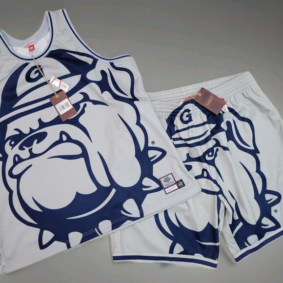 Mitchell & Ness NCAA Georgetown Hoyas Big Face Athletic Jersey And Short Set 2XL - Picture 1 of 10